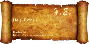 Hey Ervin névjegykártya