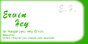 ervin hey business card